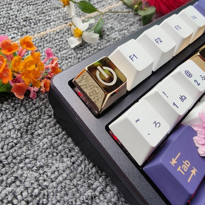 Zinc Alloy Keycap Metal ESC Keycap with Engraved Power Switching Sign For Mechanical Keyboards Customization