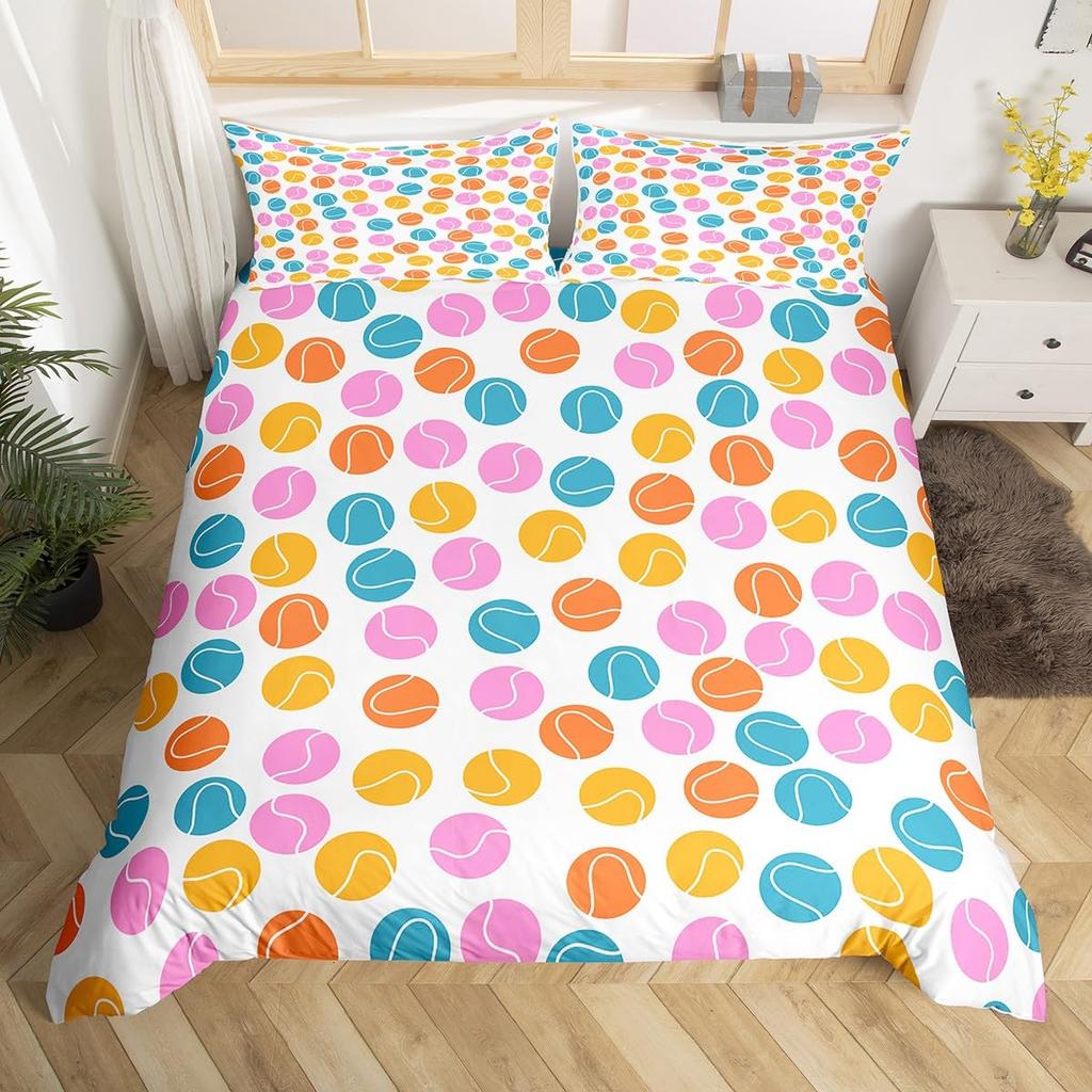 Comforter Tennis Court Twin Queentennis Competition Sports Game Grassland Comforter Geometric White Stripes Bedding Set
