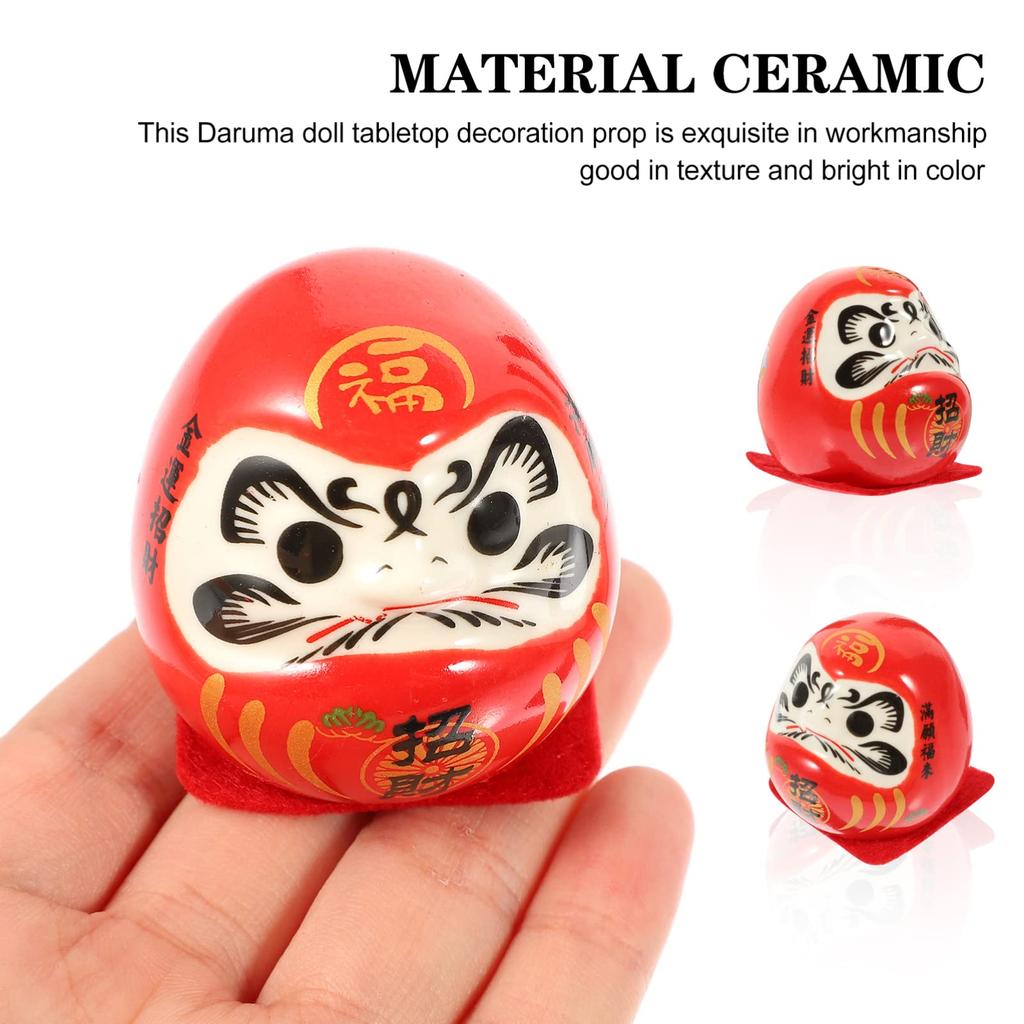 BESTOYARD Daruma Decorative Japanese Entryway New Ceramic Car Good Fortune Good Luck Protection from Table 1 Piece Figurine, Maneki-neko (Lucky Cat),