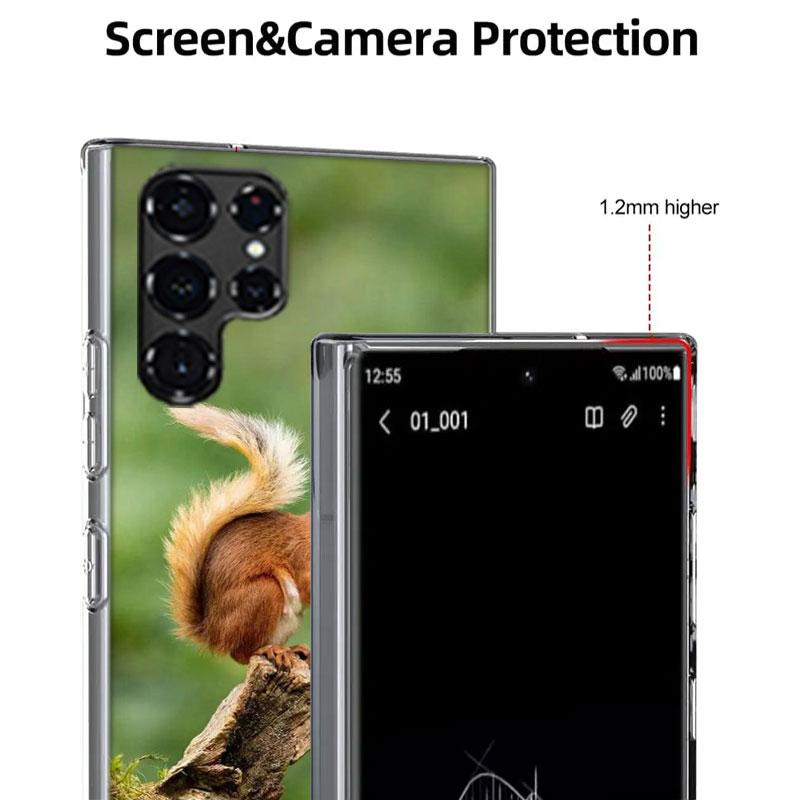 Forest Squirrels Foraging For Food Coque For Samsung S23 S22 Ultra S24 FE S25 Edge Phone Galaxy S21 S20 FE S10 Plus Case Luxury