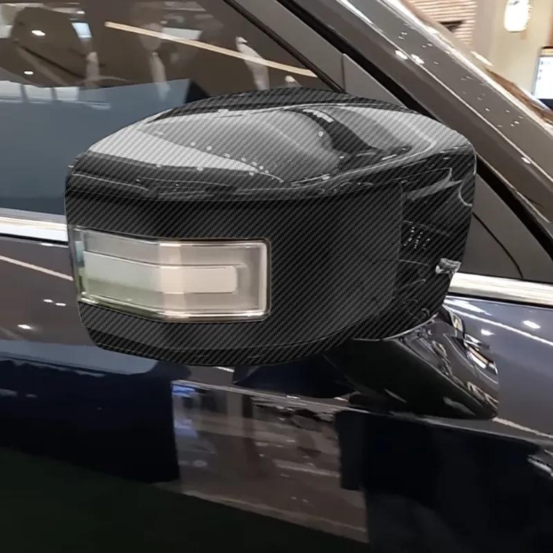 For SsangYong Torres J100   2024 ABS Carbon Fiber Black Rearview Mirror Cover Frame Trim Sticker Car Styling Accessories