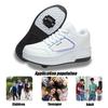 Children's Parkour Roller Skate Deformation Shoes with 2 Wheels Kids Adults Unisex Walking Running Casual Sneakers Gift for Kids