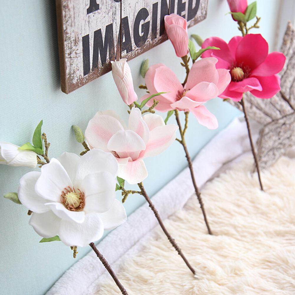 Buy Home Wedding Artificial Silk Fake Magnolia Flowers Head Hair Flower