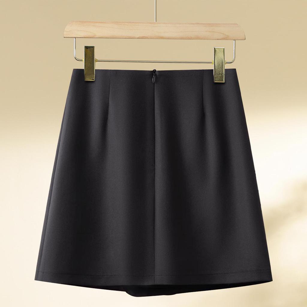 Women's High-Waisted A-Line Midi Skirt - 2025 Spring Collection, Anti-Exposure, Casual, Hip-Hugging Style