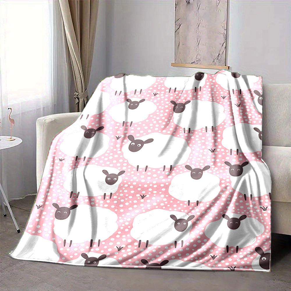 1 Stück Schafmuster-Decke Warm, Gemütlich Und Weich, Geeignet für Sofas, Betten, Autos Und Bürogebrauch. Perfekt für Camping Und Reisen, Was Sie zu Einem Tollen Geschenk Macht