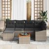 Garden Sofa Set with Storage 7 Pcs Grey Poly Rattan