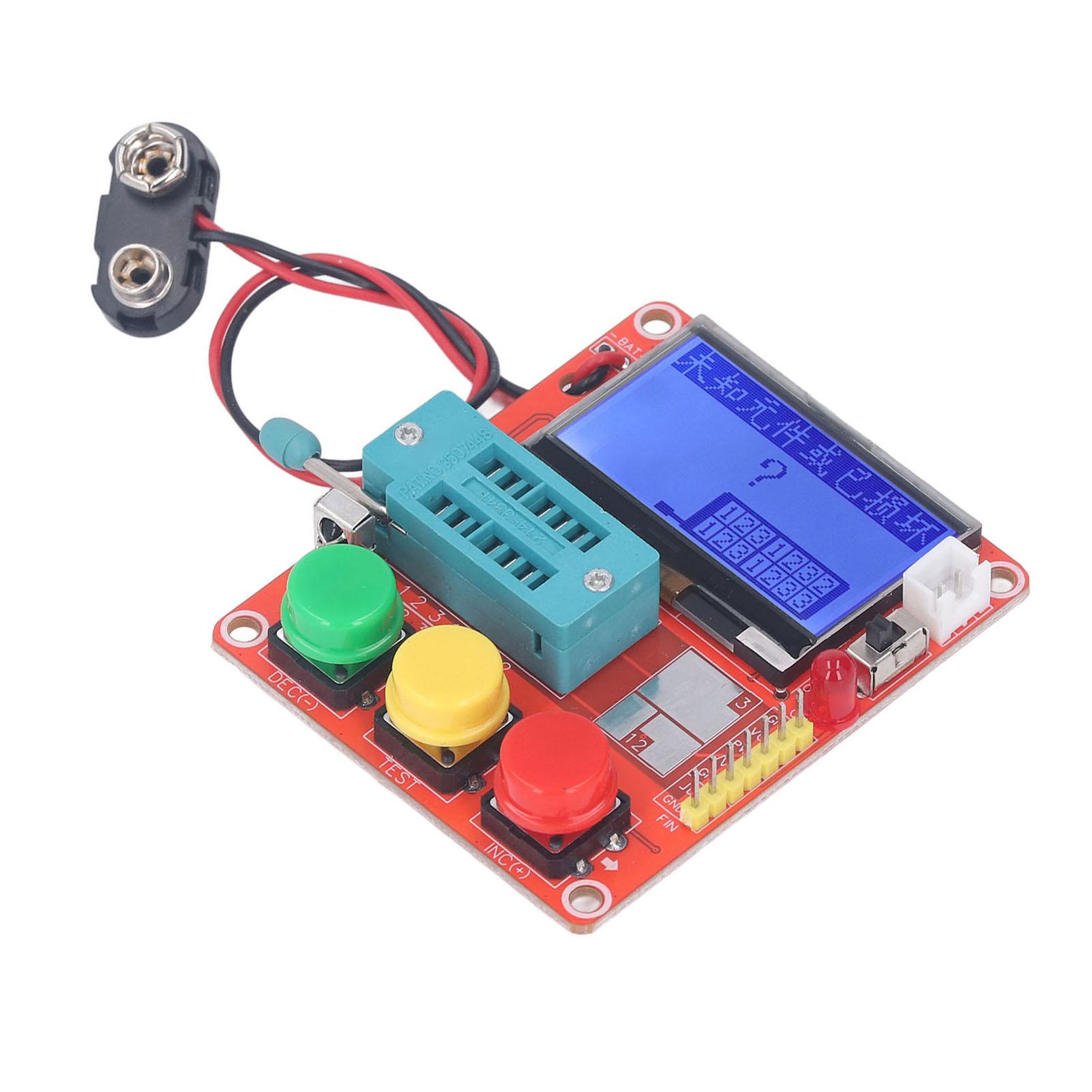 

LCR T4 MINI Z DIY Тестер транзисторів PCB Діод Тріод Вимірювач ємності 9В з графічним РК-дисплеєм