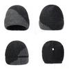 Winter Wool Hat Men Color-Matching Cashmere Knitted Hat Gloves Neck Set Three-Piece Thick Cold-Proof Cap
