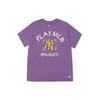 MLB New York Yankees Rundhals Pullover Bedrucktes Kurzarm Atmungsaktives T-Shirt Unisex T-Shirts Lila 31TS06031-50C