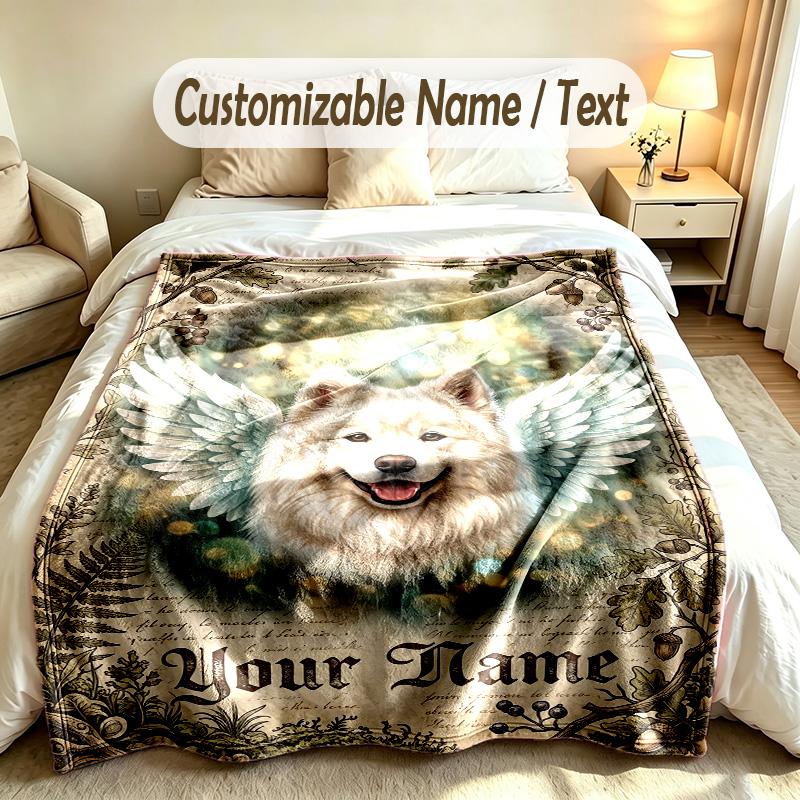 Fantasy Magic Theme Soft Blanket Personalized Custom Name Text Print Warm Blanket Home Sofa Bedroom Decor