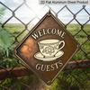 2D Flat, 1pc Vintage Teacup-Themed Metal Wall Sign - Tea Cup & Saucer, Thin & Aluminum Plate Suitable, Living Room, Balcony - Tea Lover Gift for