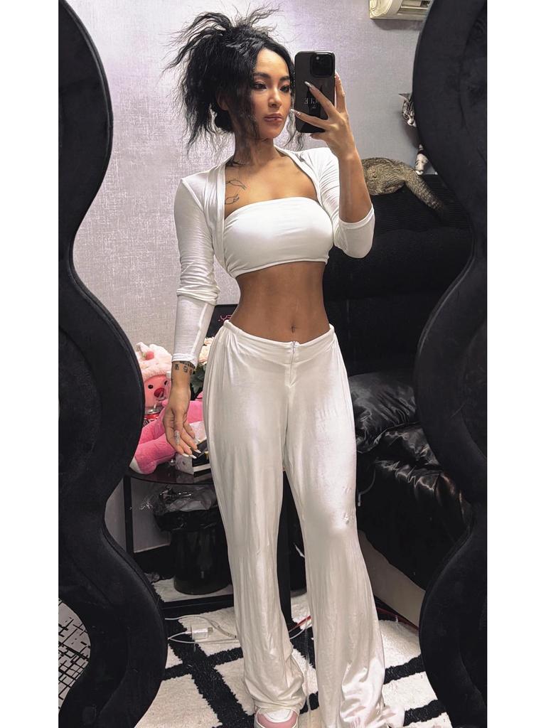 Latte Girl Zipper Draped Yoga Pants - Women's Straight Leg, Floor-Length, Super Comfortable Fitness Wear