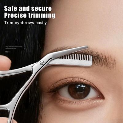 Forbici Trimmer Sopracciglia in Acciaio Inossidabile Strumento di Precisione per la Rasatura per Uomini e Donne Rimuovi Peli Coltello Rasoiio Strumento
