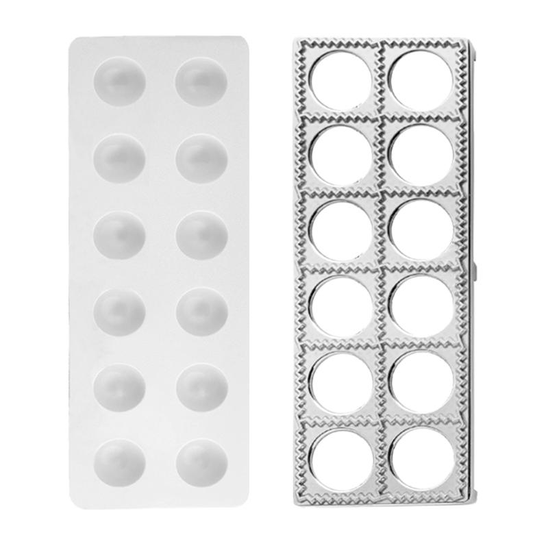 Plastic And Alloy Ravioli Maker 12 Holes Ravioli Mold Tray Pelmeni Pasta Maker Kitchen Aid Pasta Tool Dumplin Mould Press 0116