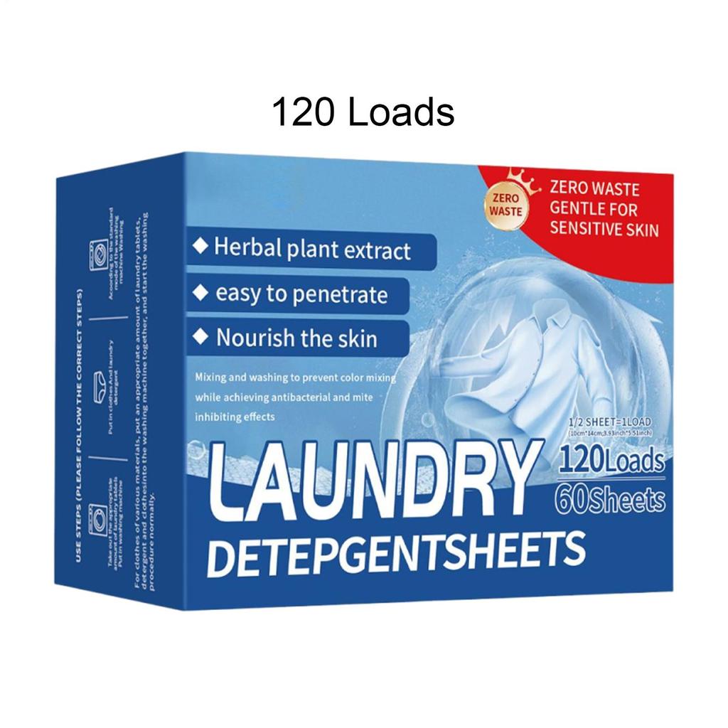 Washer Sheets Detergent 120 Loads Washing Machine Detergent Sheets Fresh Scent Cleaning Paper For Cruise Adventure RV Life