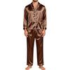 Men's Matching Couple Pajama Set Long Sleeve Button-Down Top and Pants Loungewear Sleepwear Set for Home