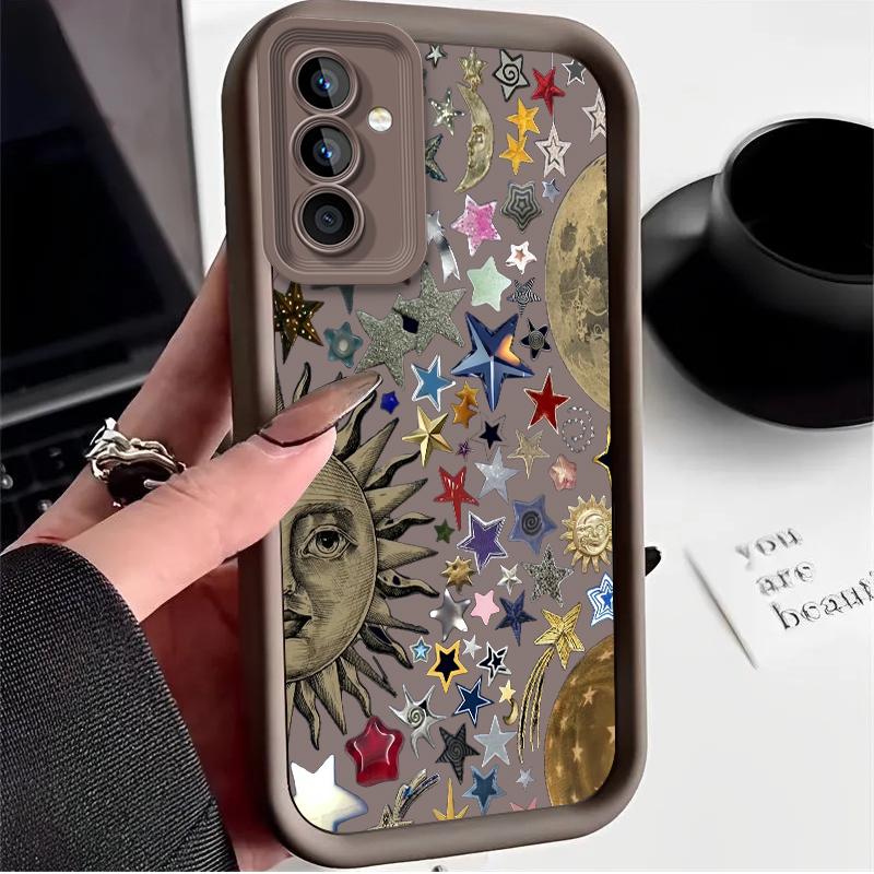 

Case For Samsung Galaxy S25 S24 S23 Ultra S22 S21 Plus FE 5G A55 A54 A35 A15 Planet Sun Cocktail Print Silicone Phone Case Samsung S21