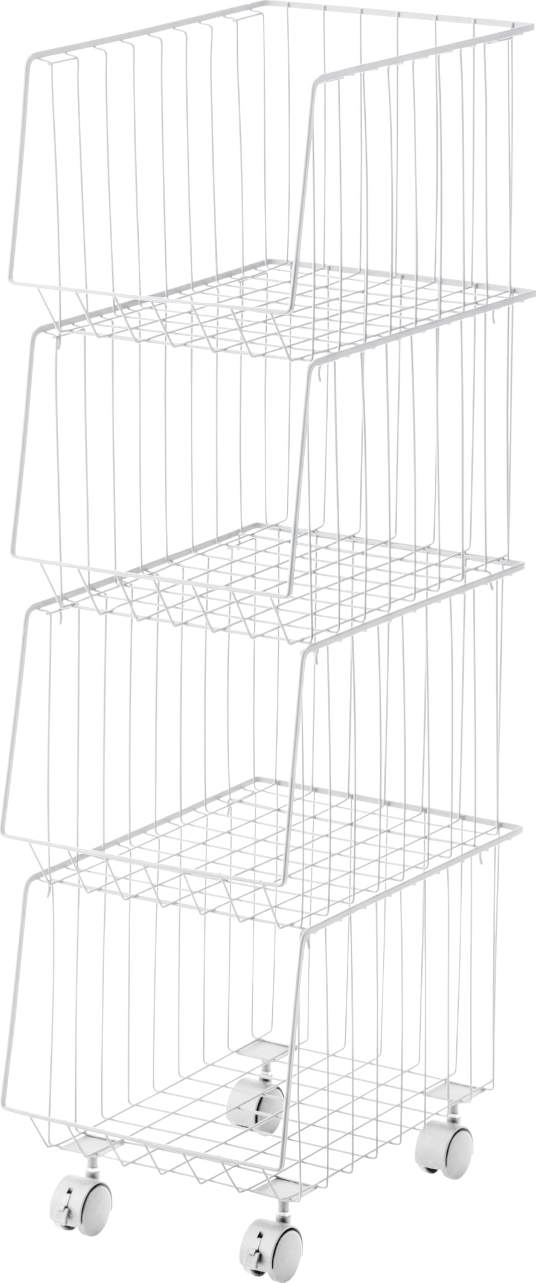 

AZUMAYA Stacking Wagon 4D White AKB-439WH W26.5 x D37.5 x H95