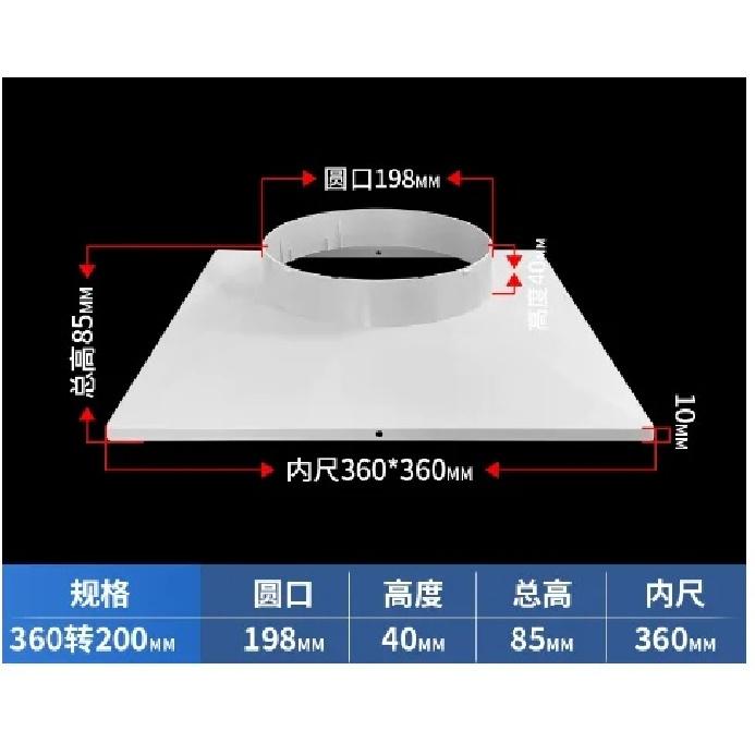 Air Conditioner Exhaust Hose Pipe Adapter Plastic Interface Connector Square To Round Air Duct Adapter 1PCS