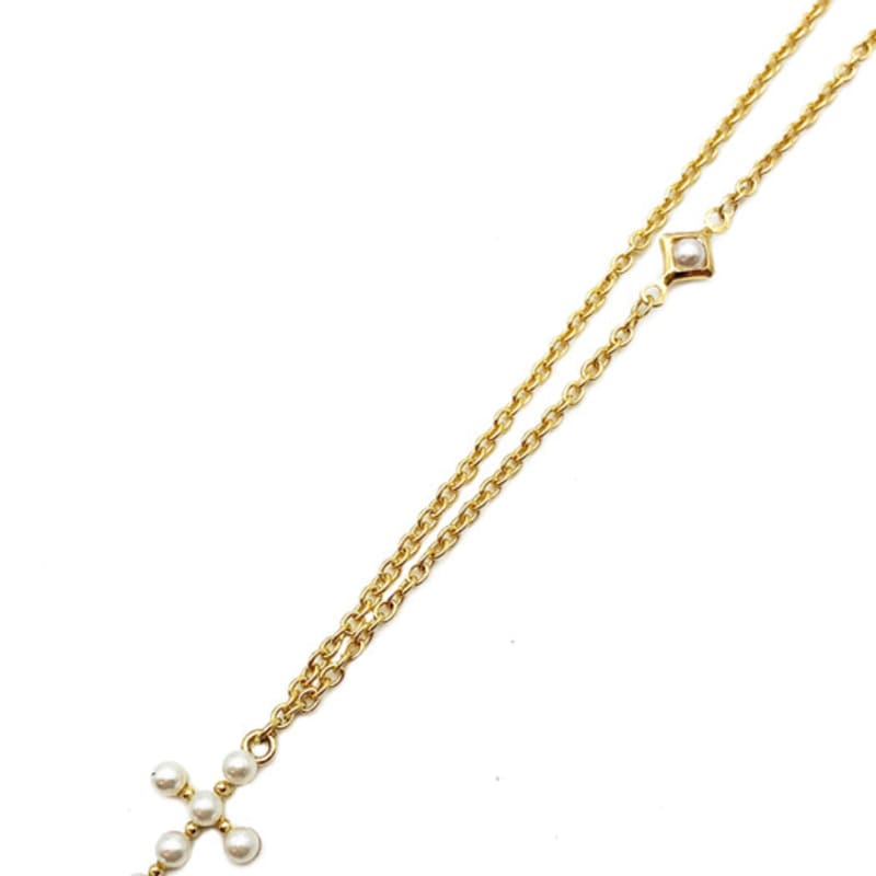 Al Rischa by Lupo Miiche Cross Pearl Necklace