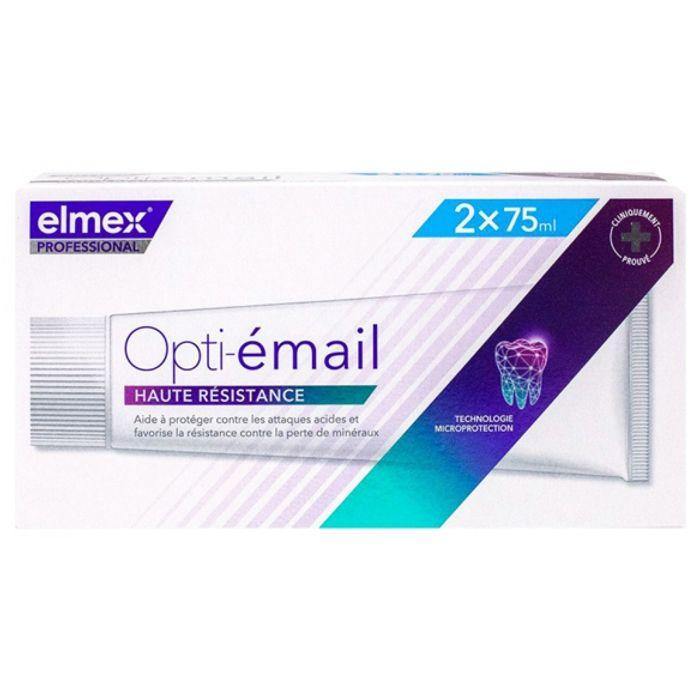 Dentifrice - Elmex - Opti-Email - Lot de 2 x 75ml - Haute Résistance - Renforce lémail dentaire