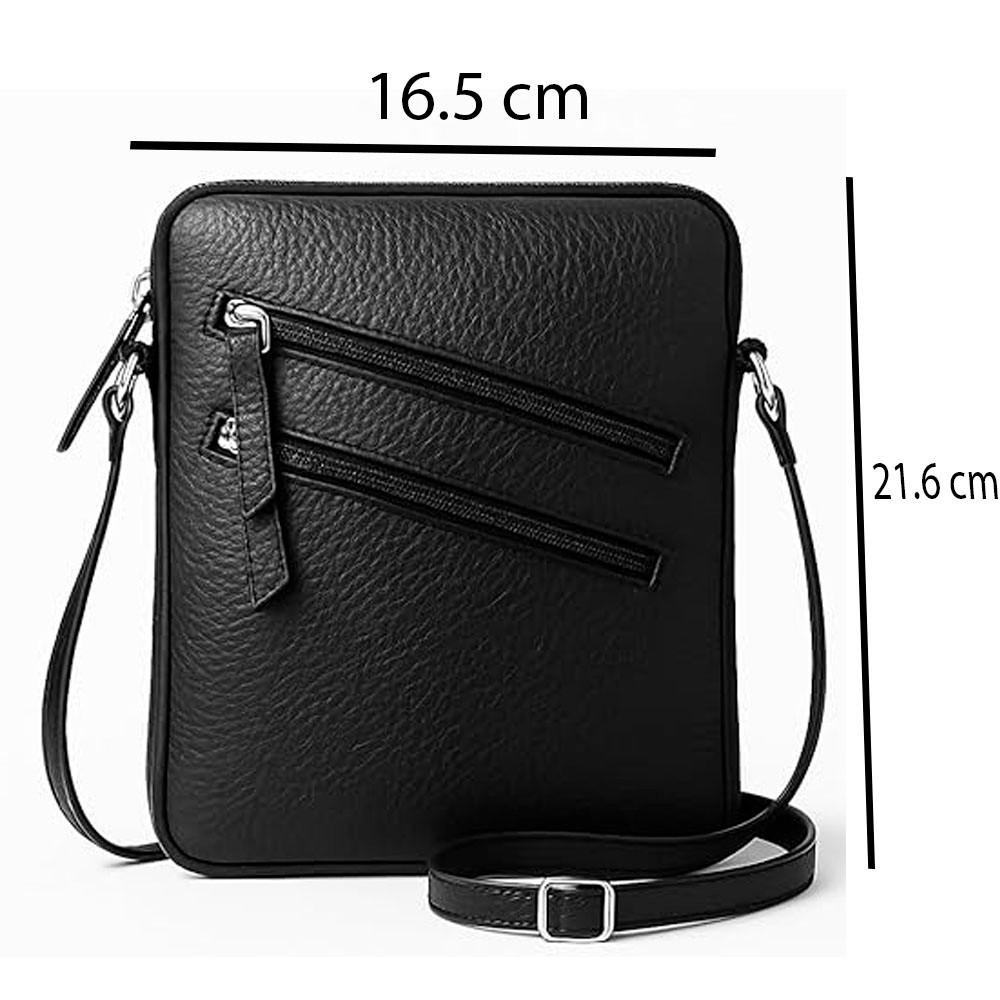 RSINC Vinata Genuine Leather Crossbody Sling Bag for Women Black Envlope Design B0FF2Q6YMN