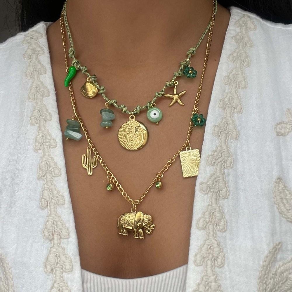 Starfish Conch Shell Necklace Boho Charm Pearl Pendant Necklace Vintage Seashell Choker  Gifts