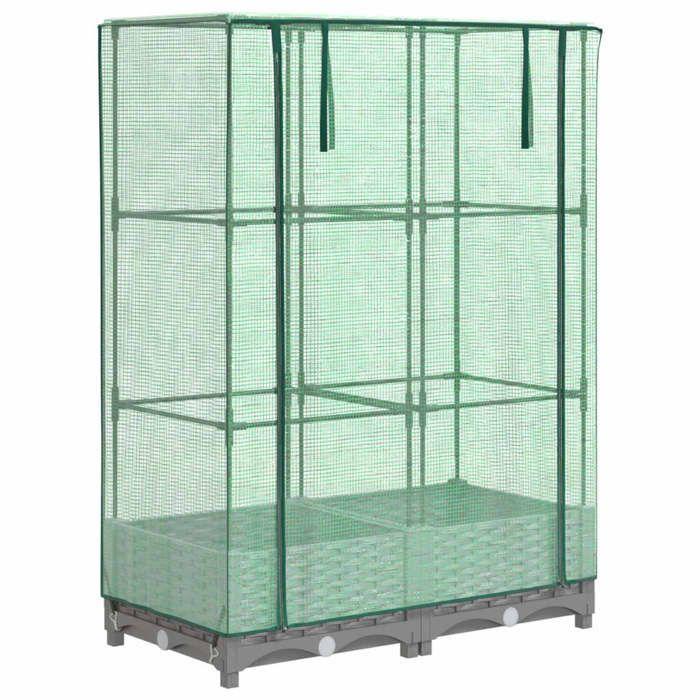 VidaXL Raised Planter with Rattan-Look Cover 80x40x123 Cm, Garden Raised Planter, Raised Flower Bed, 4015852