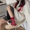 Red Socks for Women's Autumn and Winter Cotton Socks, Cute and Trendy New Year Long Socks