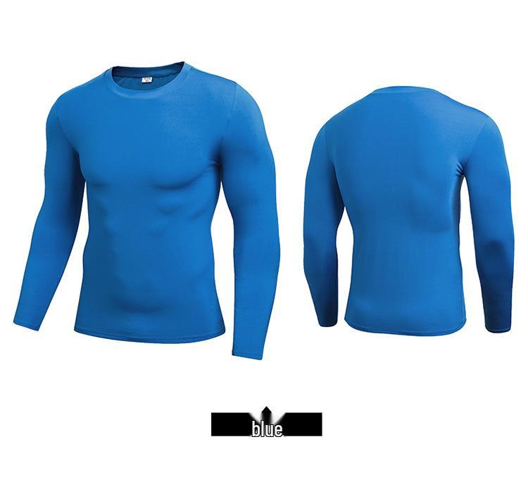 Men's Solid Color Long Sleeve Compression Sport Shirt - Sweat-Wicking, Quick-Drying, Elastic Fitness Running Top