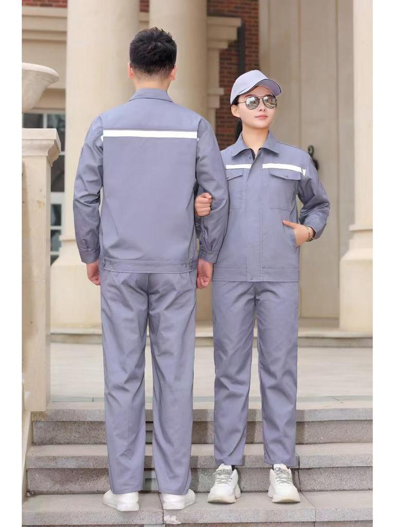 Durable Reflective Workwear Set: Long Sleeve Auto Repair Suit for Spring and Autumn