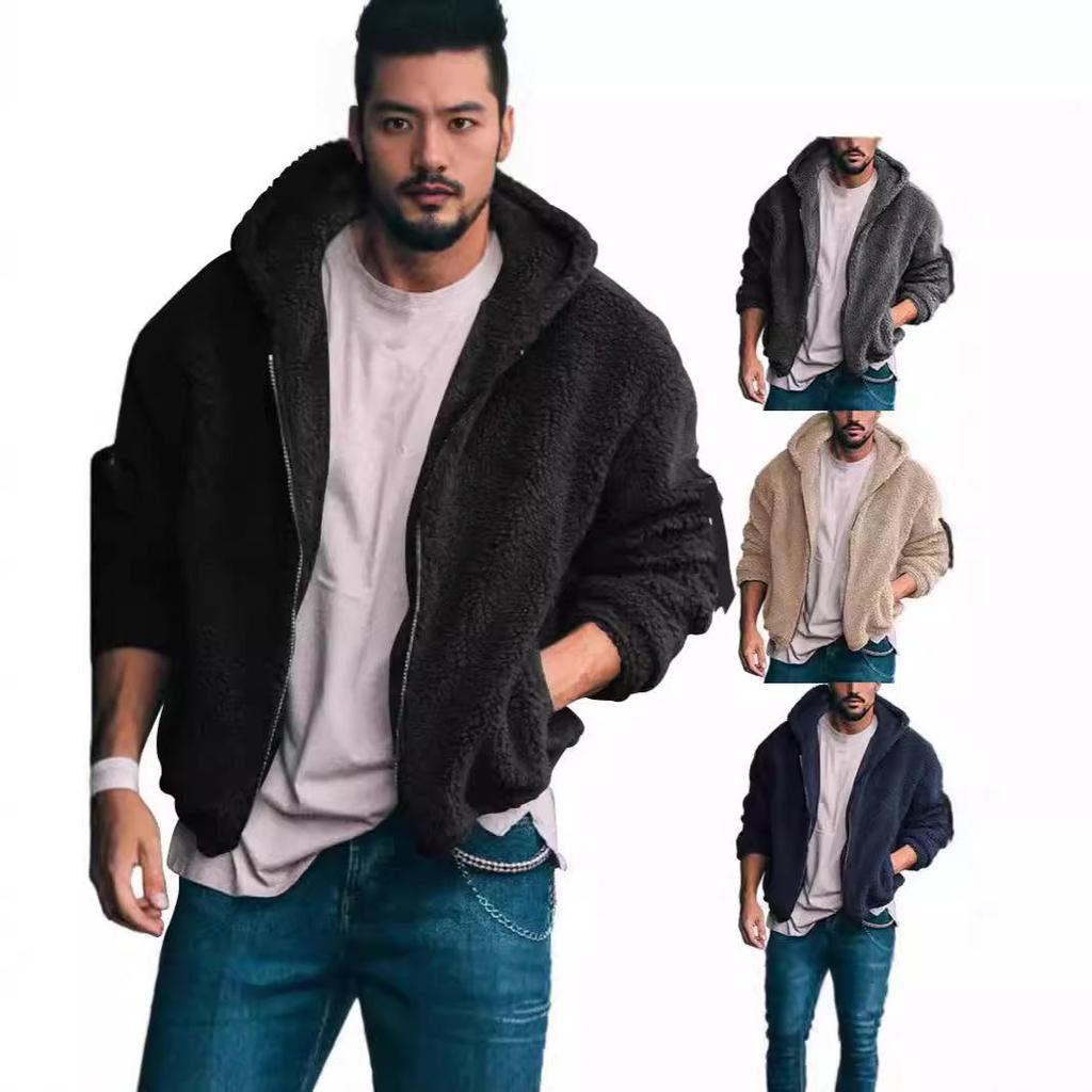 2023 Men's Double-Sided Arctic Fleece Hooded Zip-Up Winter Jacket