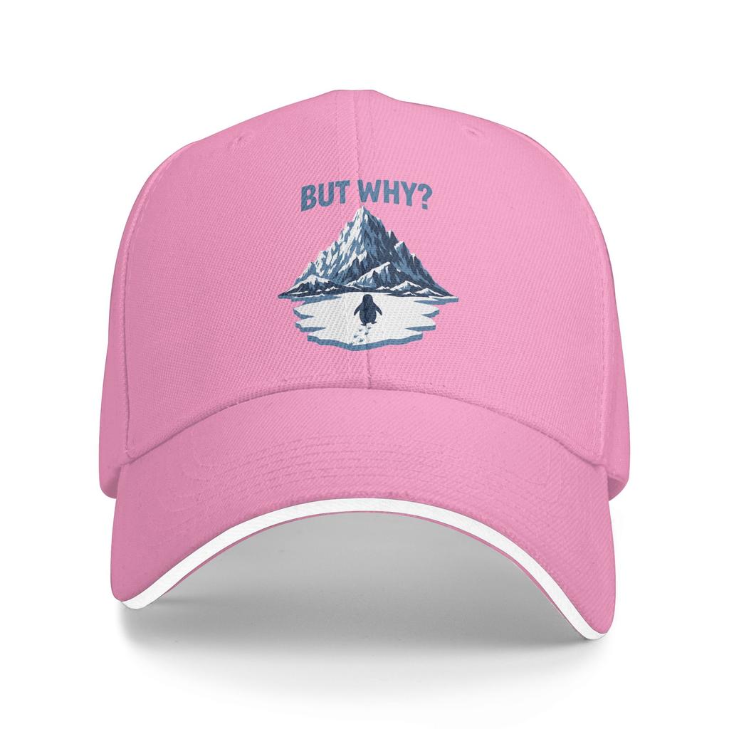 Penguin But Why Funny Mountain Snow Winter Graphic Casual Baseball Cap Outdoor Sport Trucker Hat Summer Sun Men Baseball Caps