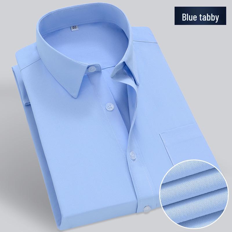 Men's Versatile White Shirt - Long/Short Sleeve, Non-Iron, Striped, Casual To Formal Wear