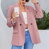 Dámská bunda klopa Jednobarevný knoflík Dekorace Slim Cardigan