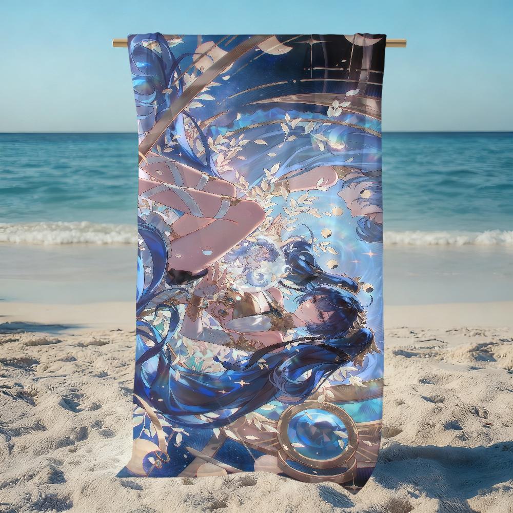 Game W-wuthering IUNO Towel Large W-waves Quick-Drying Microfiber soft Beach Towel for Travel Fitness Sauna Bathing Camping
