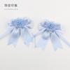 Hand Embroidered Flower Ball Lolita Headdress Original Handmade Lolita Blue White Lace Bow Hair Accessories Headband Top Hat