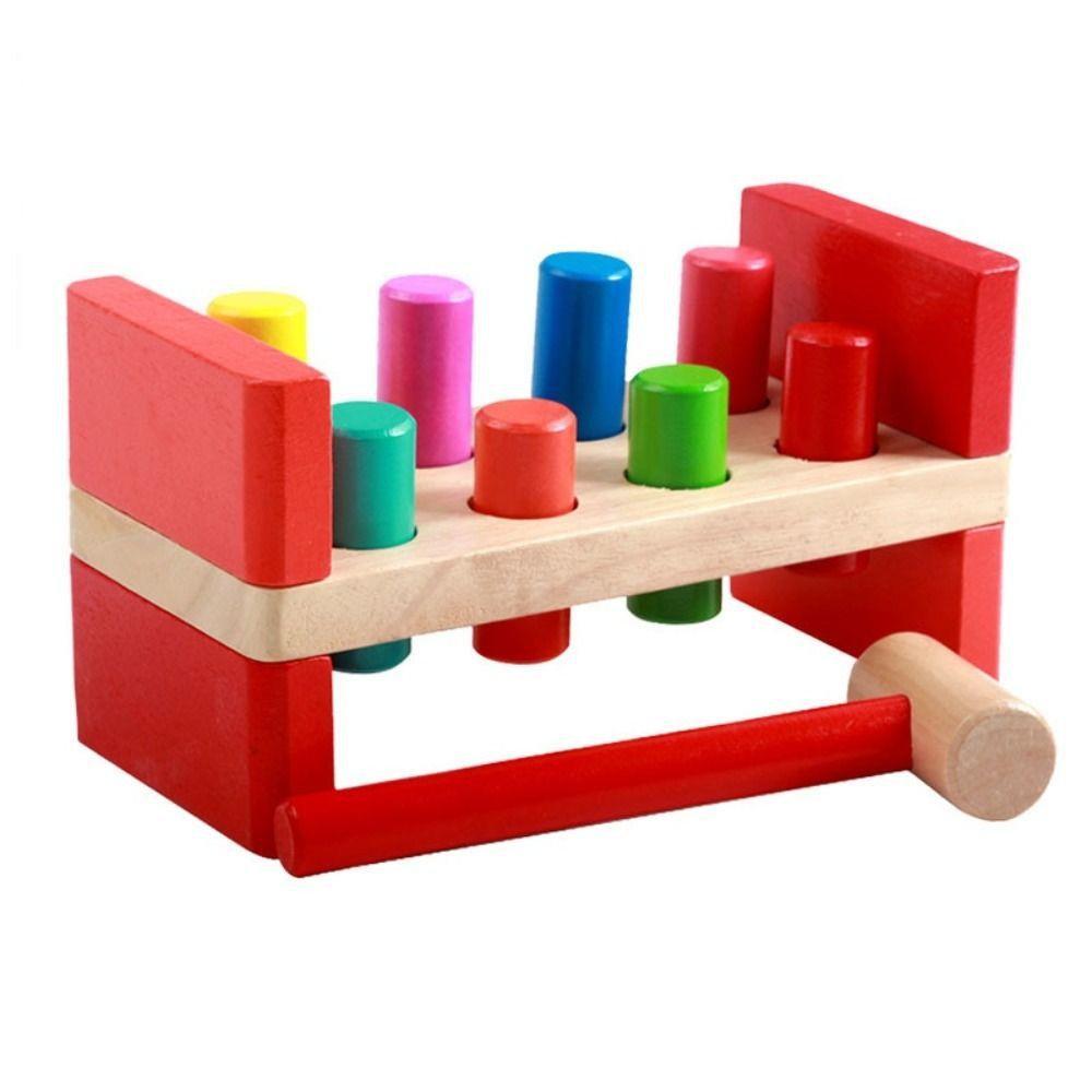 Fine Motor Training Wooden Hammer Toy Color Cognition Early Education Toy Montessori Toy  Preschool