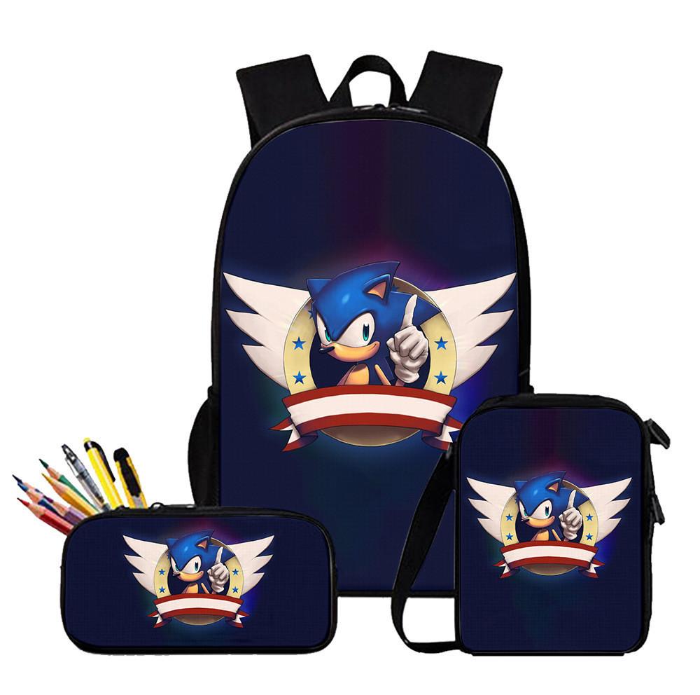 Zestaw plecaków Sonic The Hedgehog z drukowanym w 3D motywem kreskówkowym do codziennego użytku
