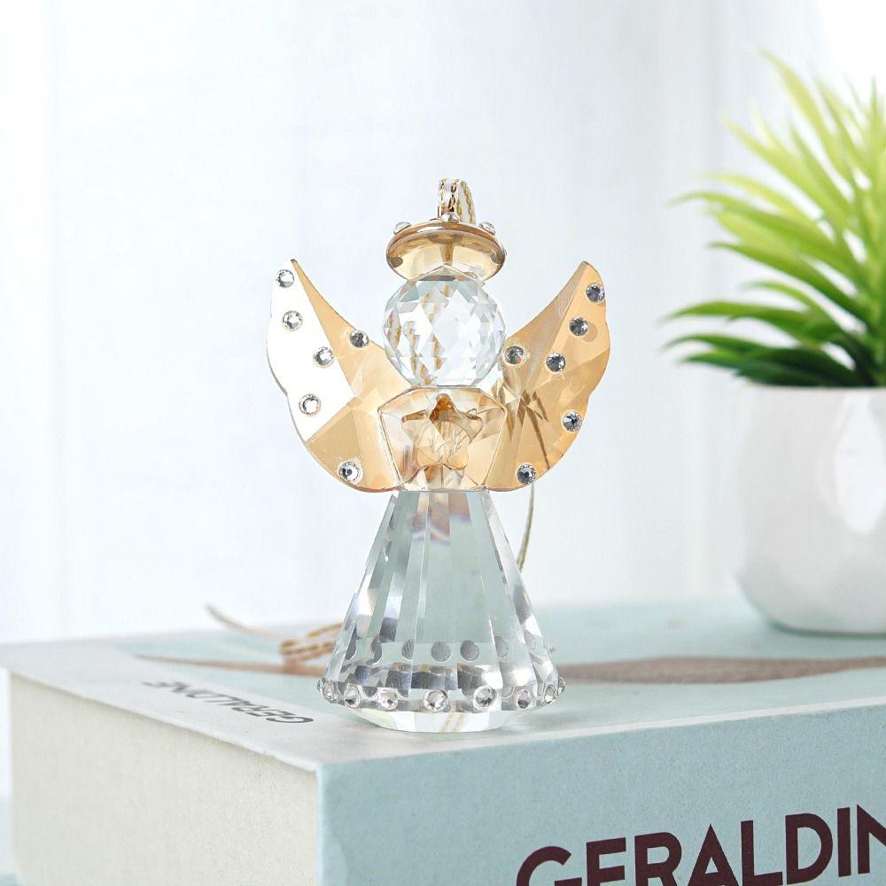 Collecible Crystal Angel Statue Crafts Figurines Collectibles Beautiful Table Ornament  Desktop