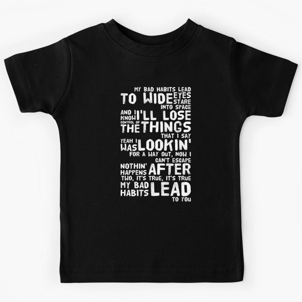 Ed Sheeran Bad Habits Lyrics Pullover Hoodie Kids T-Shirt 130