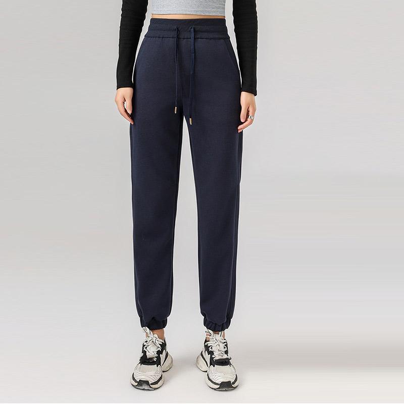 Damen Herbst Winter Lockere Lässige Bequeme Jogginghose Kordelzughose mit Taschen Bündel Fußhose