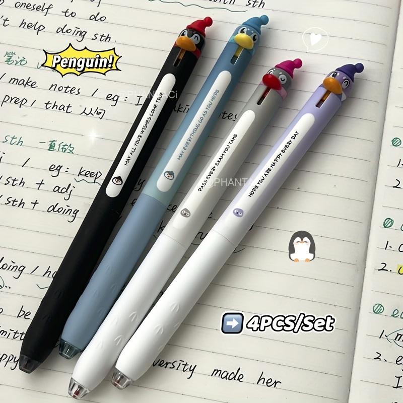 4Pcs Penguin Style Gel Pen 0.5mm Quick Dry Black Pen Creative Animal Style Writing Pen Office Supplies