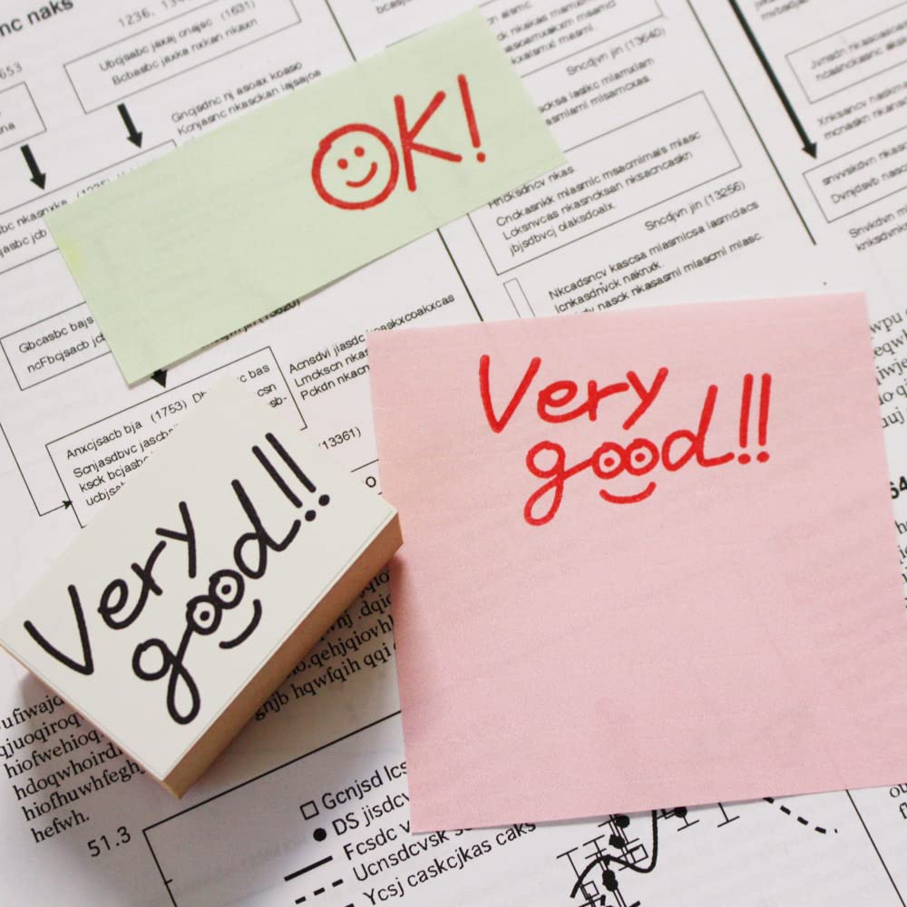 Cute Test Hanamaru Red Wooden Rubber Stamp Made in Japan Stamps, Grading, Teacher, Pen, Reward, Set, Gift, (#41)