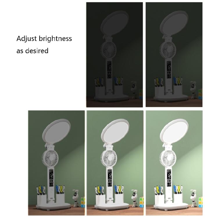 LED Ambient Light Lamp For Desk, 3200mAh Rechargeable Battery/USB Charging Table Lamp Fan for Study, Desk Reading Lamp