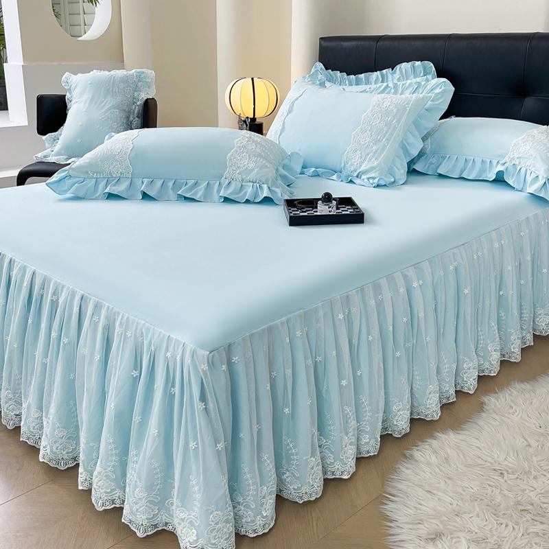 Lace Princess Floor-Length Bed Sheet with Ruffled Hem
