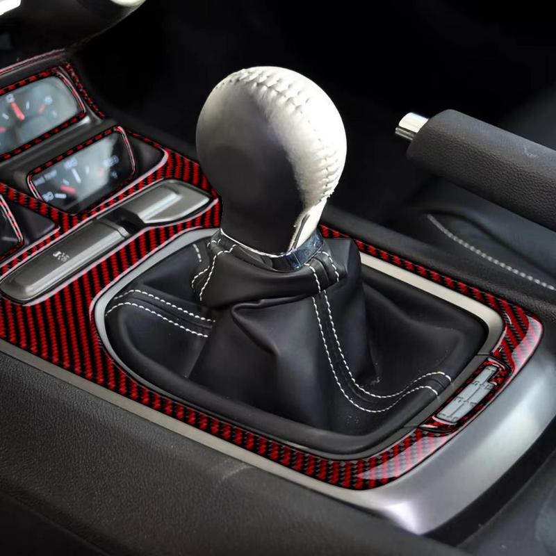 Real Soft Carbon Fiber for Chevrolet Camaro 2010 2011 2012 2013 2014 2015 Accessories Interior Trim Car Gear Shift Panel Sticker