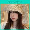 Warm And Cute Long Braided Knit Hat For Women In Beautiful Colors For Winter Comfort
