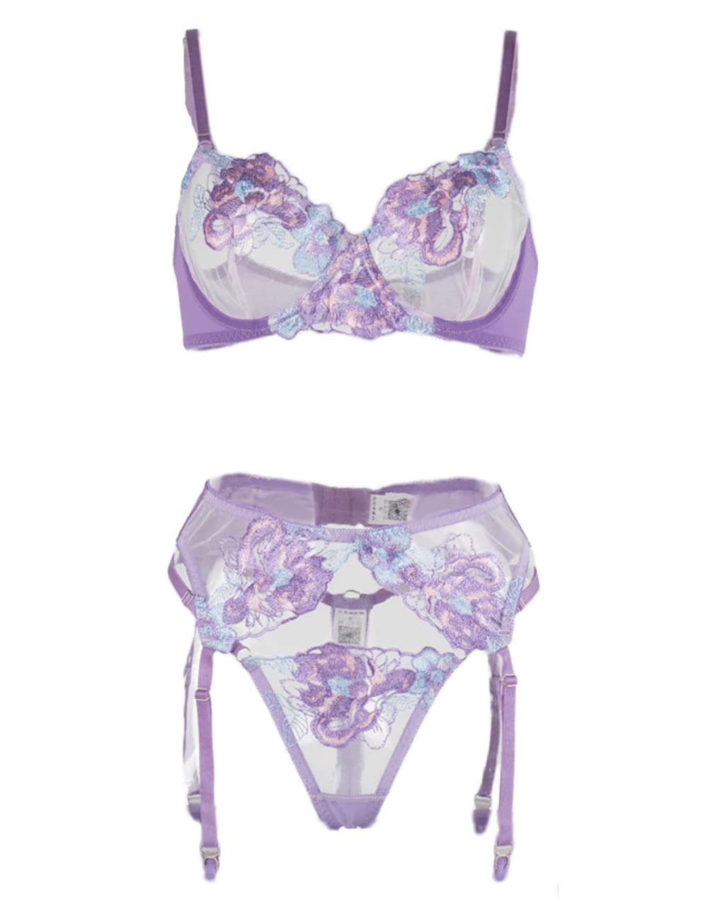 

[qianqu] Комплект Тедди-бэбидолл на бретелях, бюстгальтер и трусики с кружевным поясом-подвязкой, комплект нижнего белья