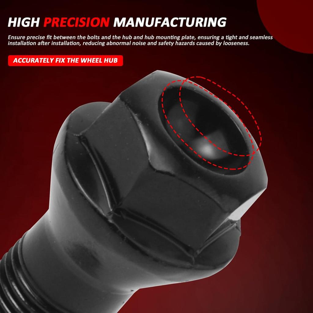 4 PCS 36136781151 Black 14x1.25mm Wheel Lug Bolt 28mm Shank for 2008-2019 BMW for 2003-2021 Mini All Rims Replat # 36136774896 36136890324 V20241820